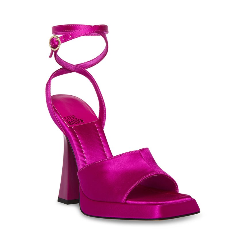 Purple Steve Madden Kendall Satin Women's Heels Sandals | PH 2409WMB